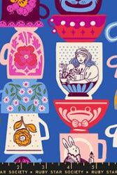 Hello Alice in Blue Ribbon by Sarah Watts for Ruby Star Society – 100% Cotton Fabric – RS2122 12 - Boho Fabrics - Quilting Cotton, Woven