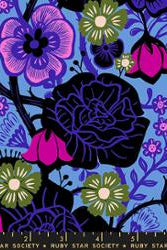 Hello Alice in Lindley Blue by Sarah Watts for Ruby Star Society – 100% Cotton Fabric – RS2121 14 - Boho Fabrics - Quilting Cotton, Woven