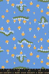 Hello Alice in Lindley Blue by Sarah Watts for Ruby Star Society – 100% Cotton Fabric – RS2127 12 - Boho Fabrics - Quilting Cotton, Woven