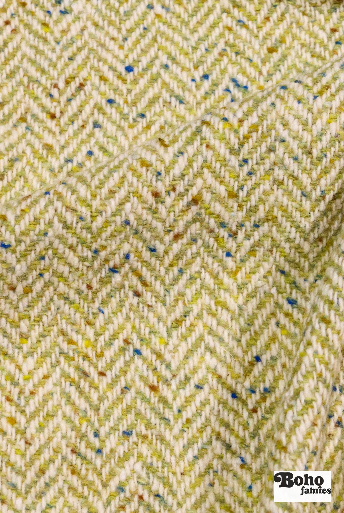 Herringbone Confetti Italian Wool Coating Fabric - Boho Fabrics - Wool Coating, Woven
