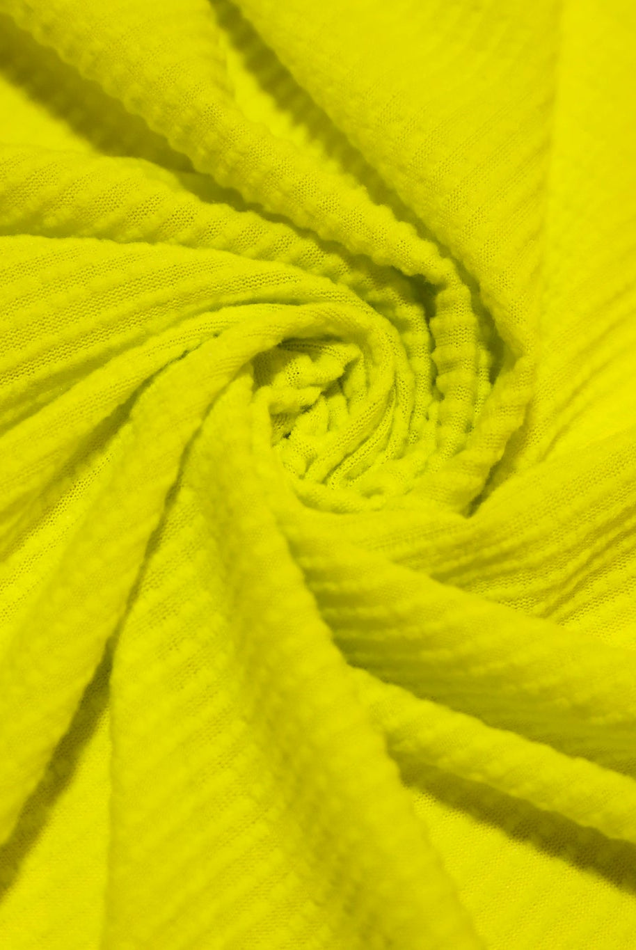 Highlighter Yellow, Power Grid Fleece by Polartec. Performance Knit Fabric - Boho Fabrics - Performance Fabrics