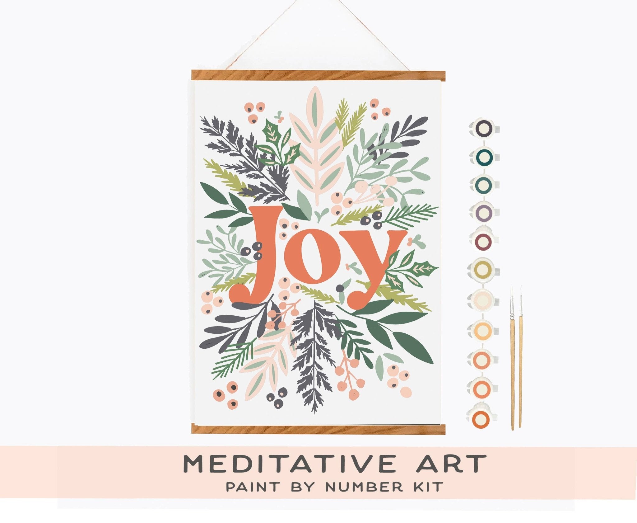 Holiday Joy 12 x 18" Paint by Number Kit - Boho Fabrics -