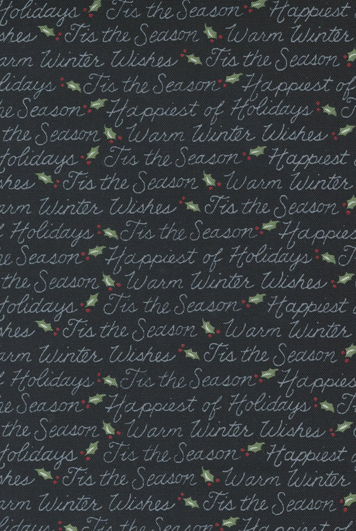 Holly Berry Tree Farm in Black by Moda - 100% Cotton Quilting Fabric - 56036 15 - Boho Fabrics - Quilting Cotton, Woven