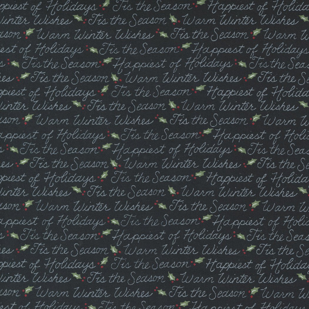 Holly Berry Tree Farm in Black by Moda - 100% Cotton Quilting Fabric - 56036 15 - Boho Fabrics - Quilting Cotton, Woven