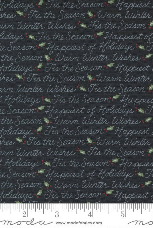 Holly Berry Tree Farm in Black by Moda - 100% Cotton Quilting Fabric - 56036 15 - Boho Fabrics - Quilting Cotton, Woven