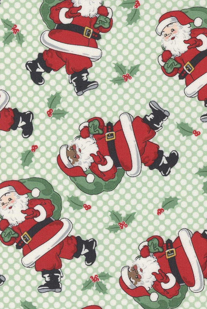 Holly Jolly in Mint by Moda - 100% Cotton Quilting Fabric - 31180 13 - Boho Fabrics - Quilting Cotton, Woven