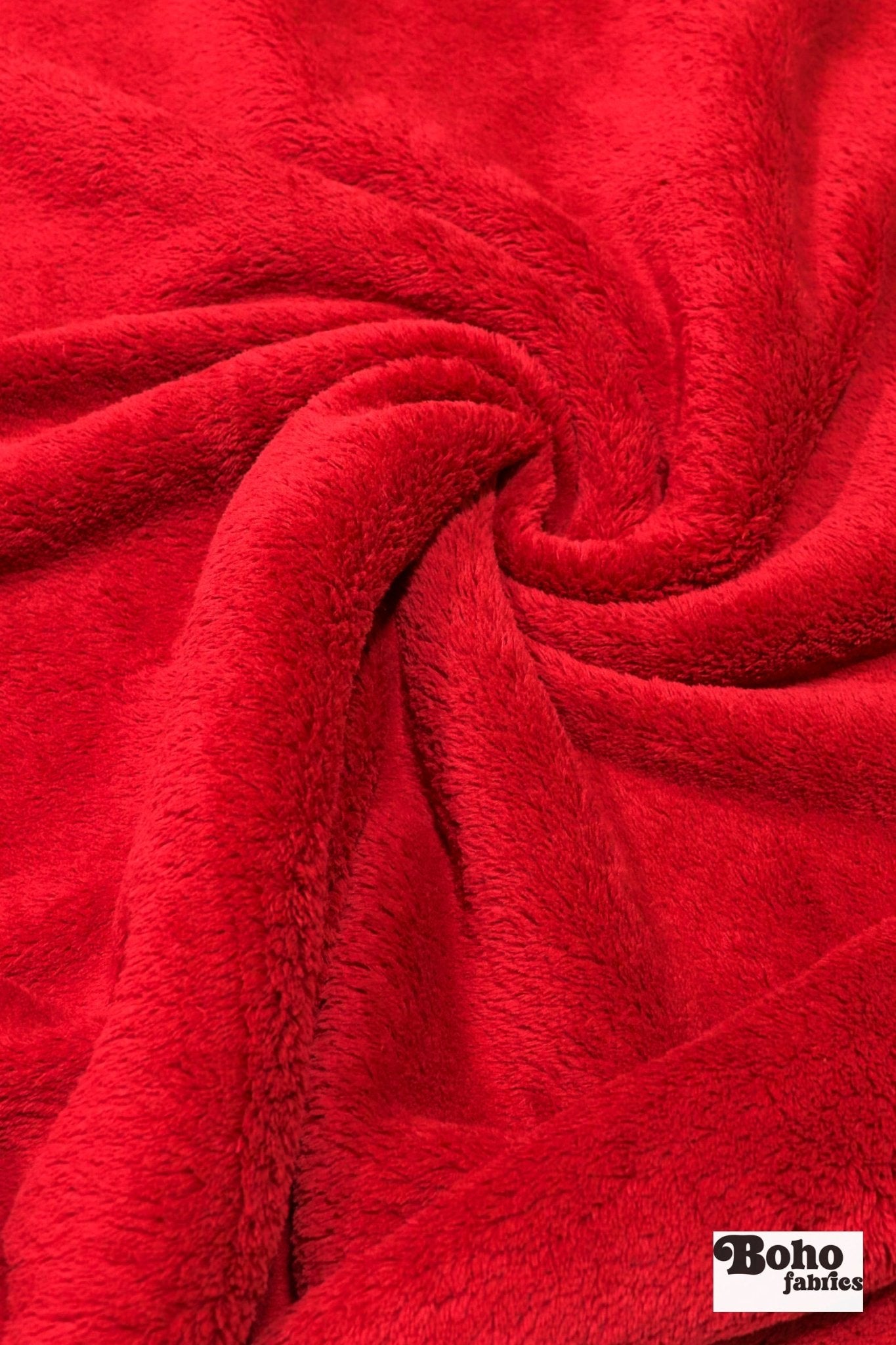 Holly Red, Classic Double - Velour High Loft Fleece Fabric by Polartec 2nds - Boho Fabrics - Performance Fabrics