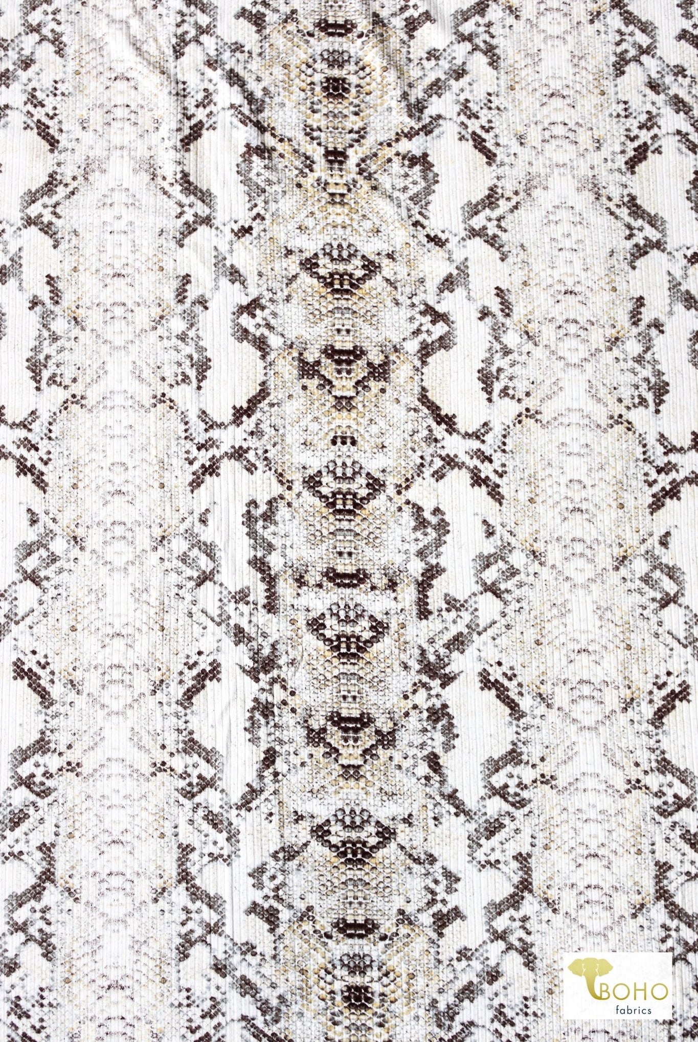 Honeybee Snake, Printed Rib Knit - Boho Fabrics