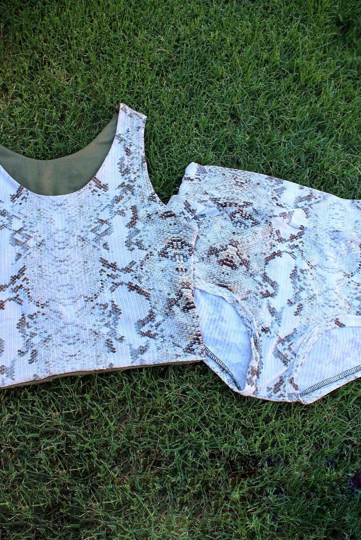 Honeybee Snake, Printed Rib Knit - Boho Fabrics - Rib Print, Knit Fabric