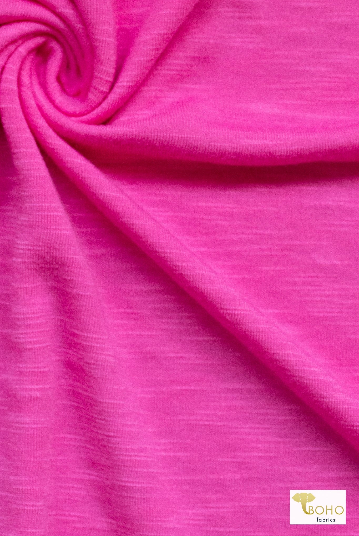Hot Pink Rayon Slub, Knit Fabric - Boho Fabrics - Rayon Jersey Solid, Knit Fabric