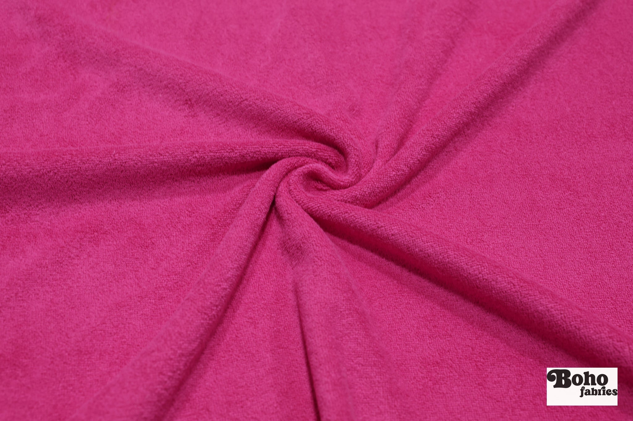 Hot Pink Terry Cloth Knit Fabric - Boho Fabrics - French Terry Solid Knit