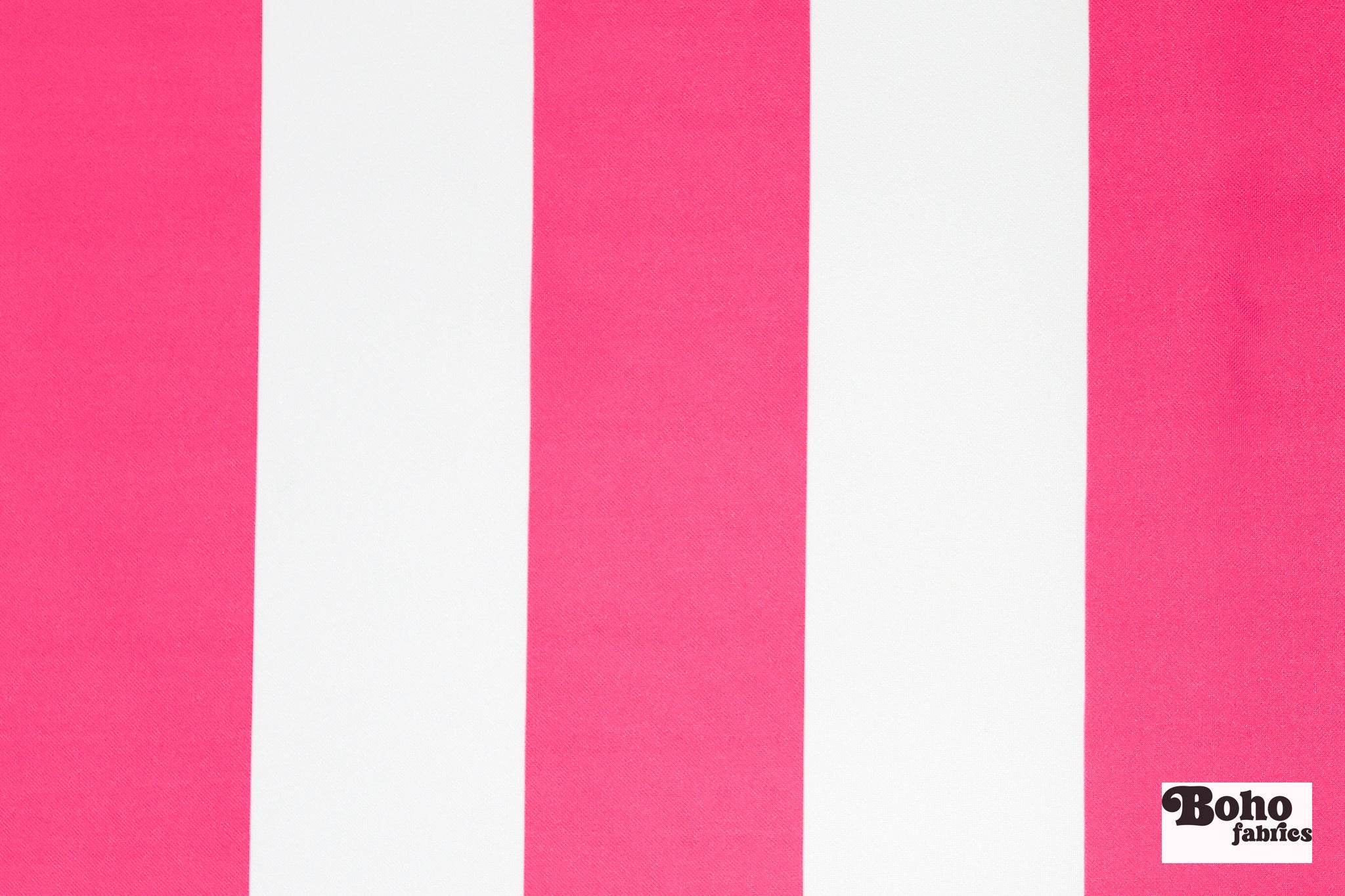 Hot Pink & White, 3" Wide Striped Canvas Woven Fabric - Boho Fabrics - Canvas Fabric