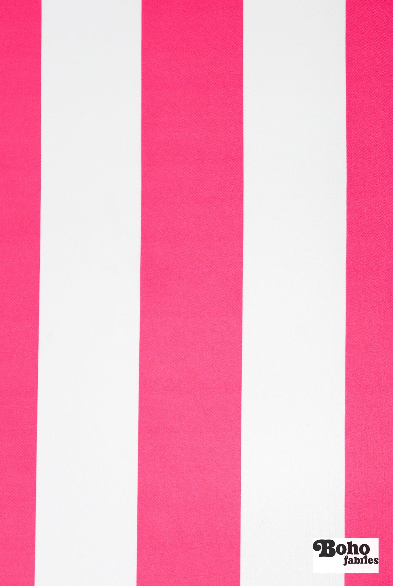 Hot Pink & White, 3" Wide Striped Canvas Woven Fabric - Boho Fabrics - Canvas Fabric