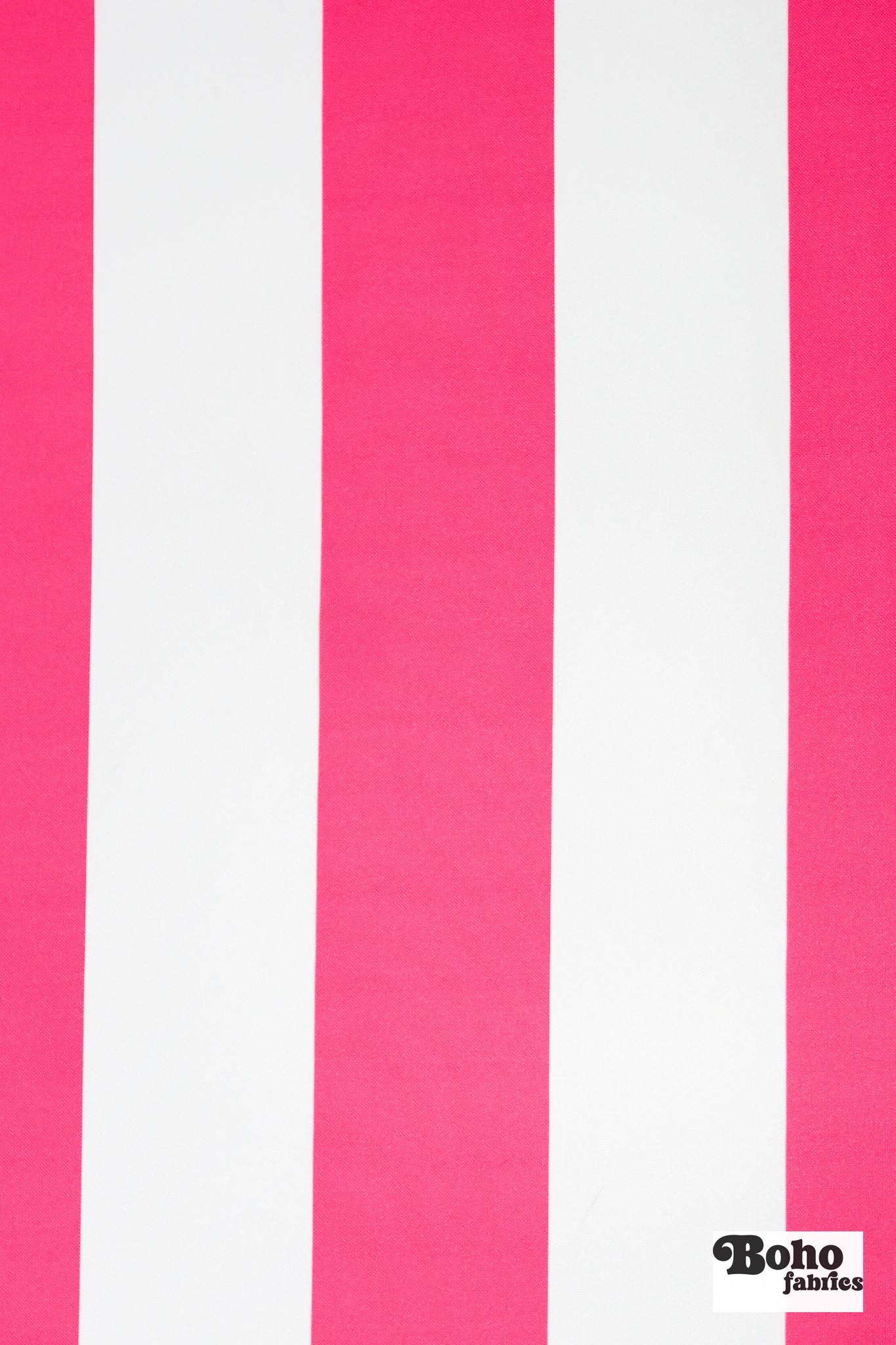 Hot Pink & White, 3" Wide Striped Canvas Woven Fabric - Boho Fabrics - Canvas Fabric