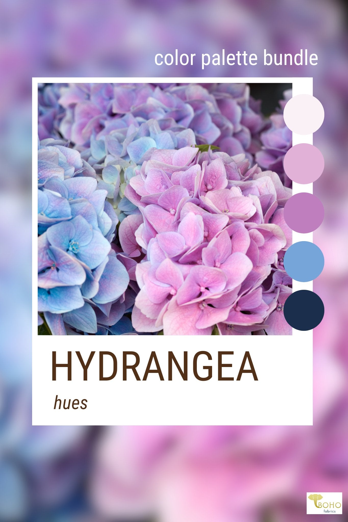 Hydrangea Hues, Mystery Color Palette Bundle - Boho Fabrics - Fabric Bundles