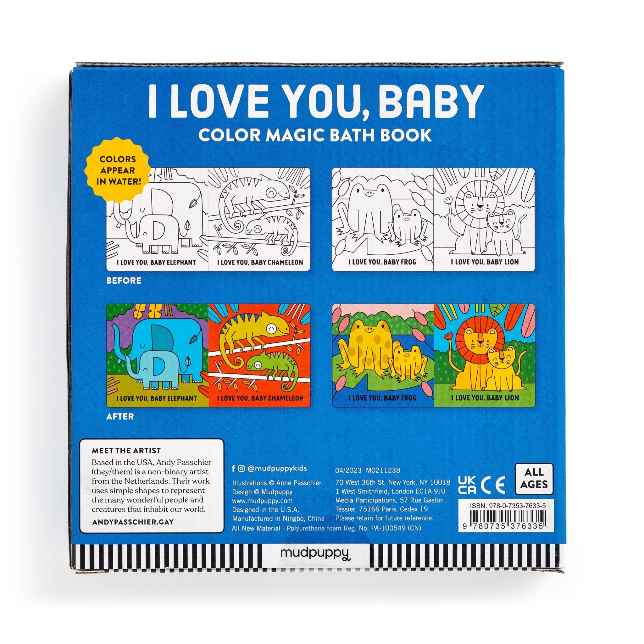 I Love You, Baby Color Magic Bath Book (Pre - Order) - Boho Fabrics -