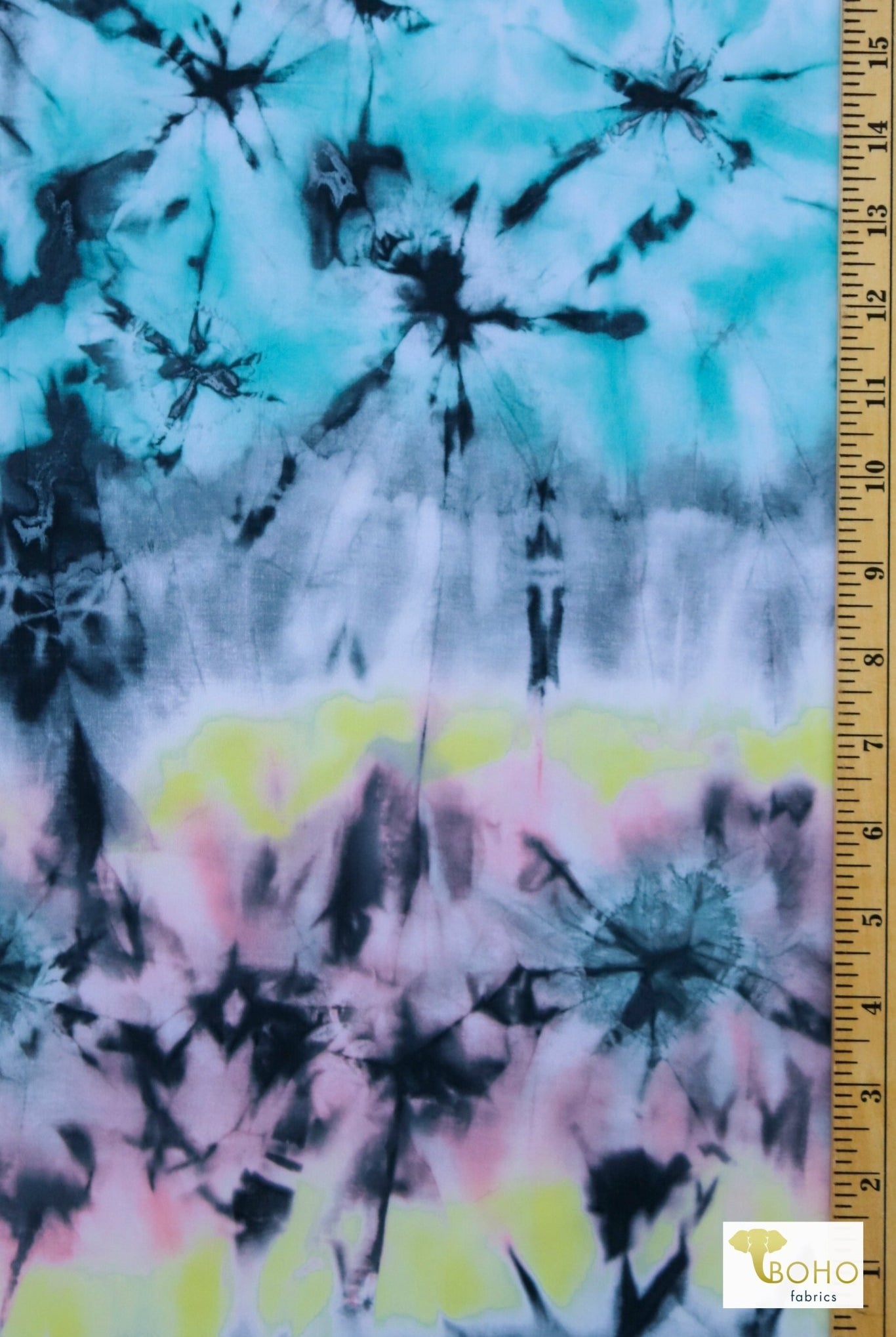 Ice Dye, Printed Swim Knit Fabric. - Boho Fabrics