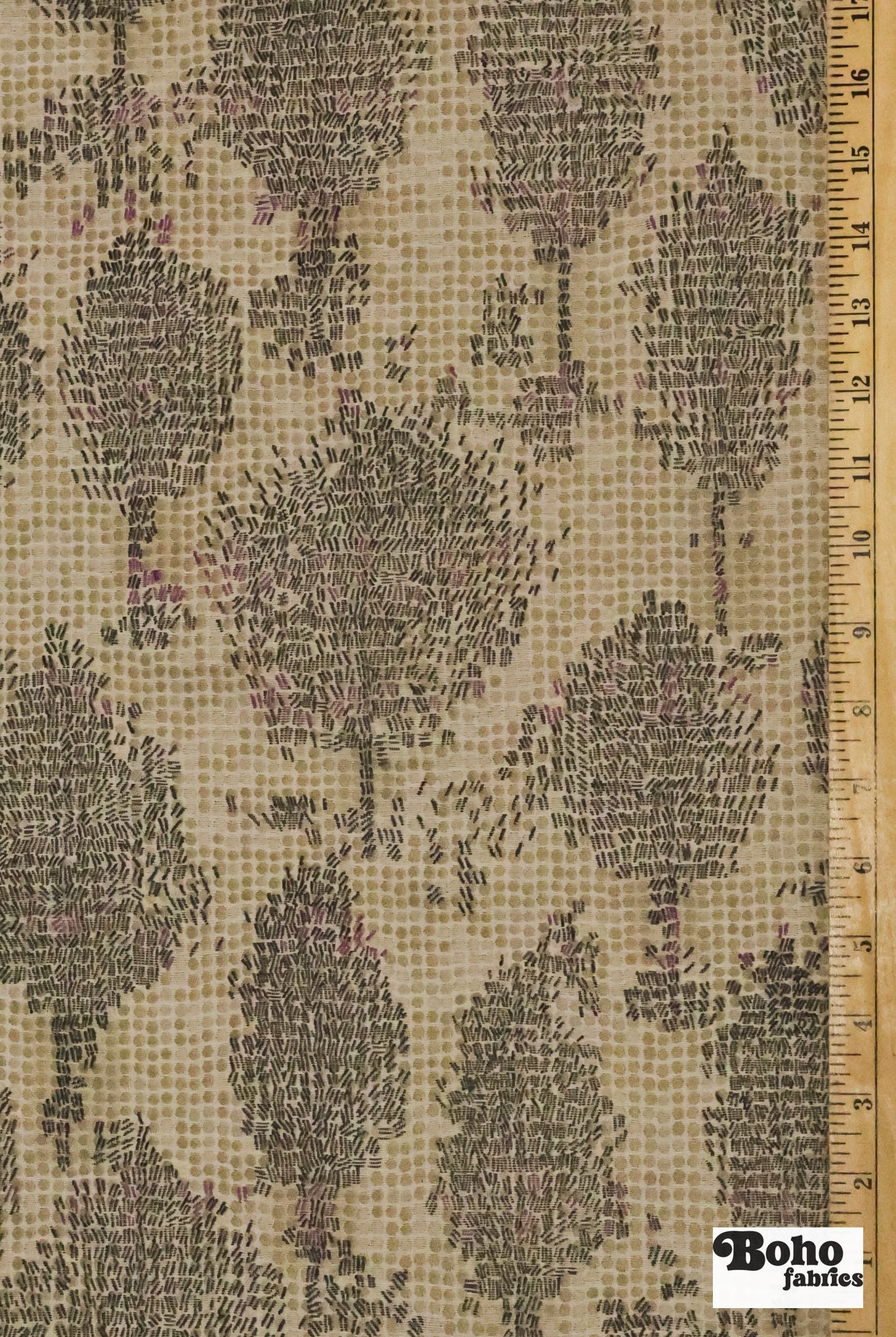 Impressionist Forest Jacquard Woven Fabric - Boho Fabrics - Jacquard, Woven