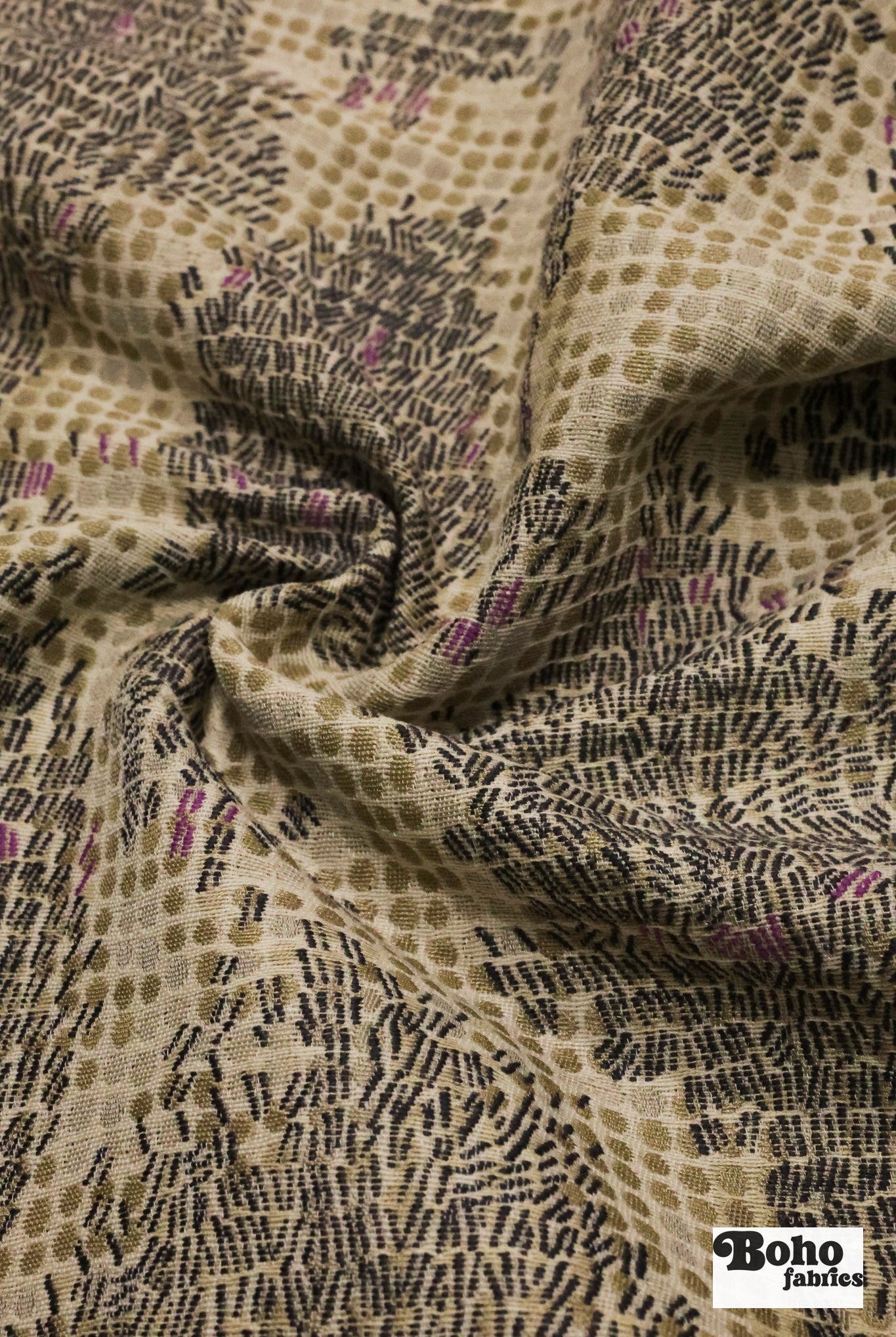 Impressionist Forest Jacquard Woven Fabric - Boho Fabrics - Jacquard, Woven