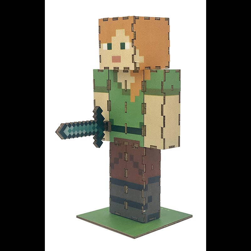 IncrediBuilds: Minecraft: Alex 3D Wood Model Kit - Boho Fabrics - Puzzles