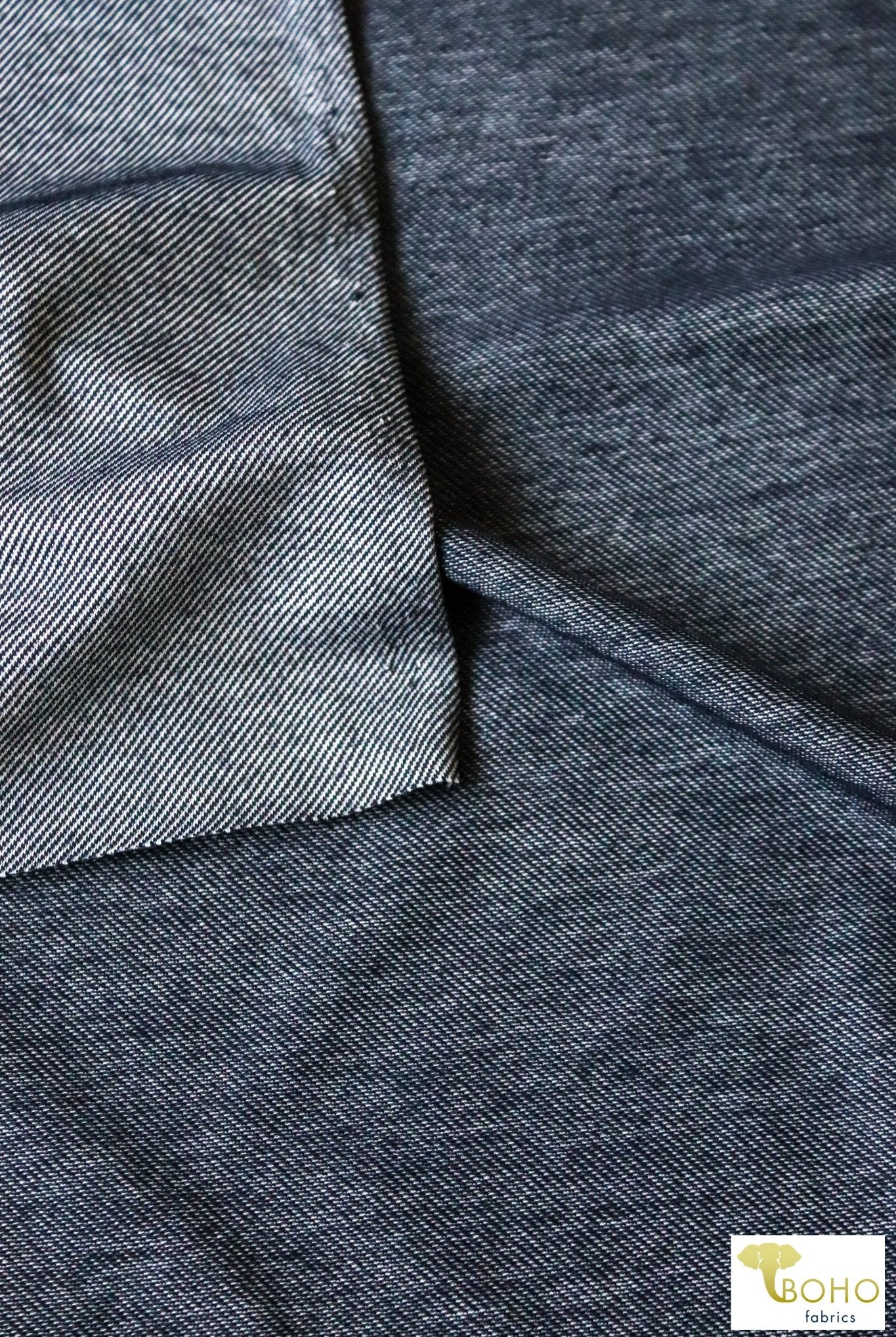 Indigo & White, Athletic Stretch Denim. ATH-134-BLU - Boho Fabrics