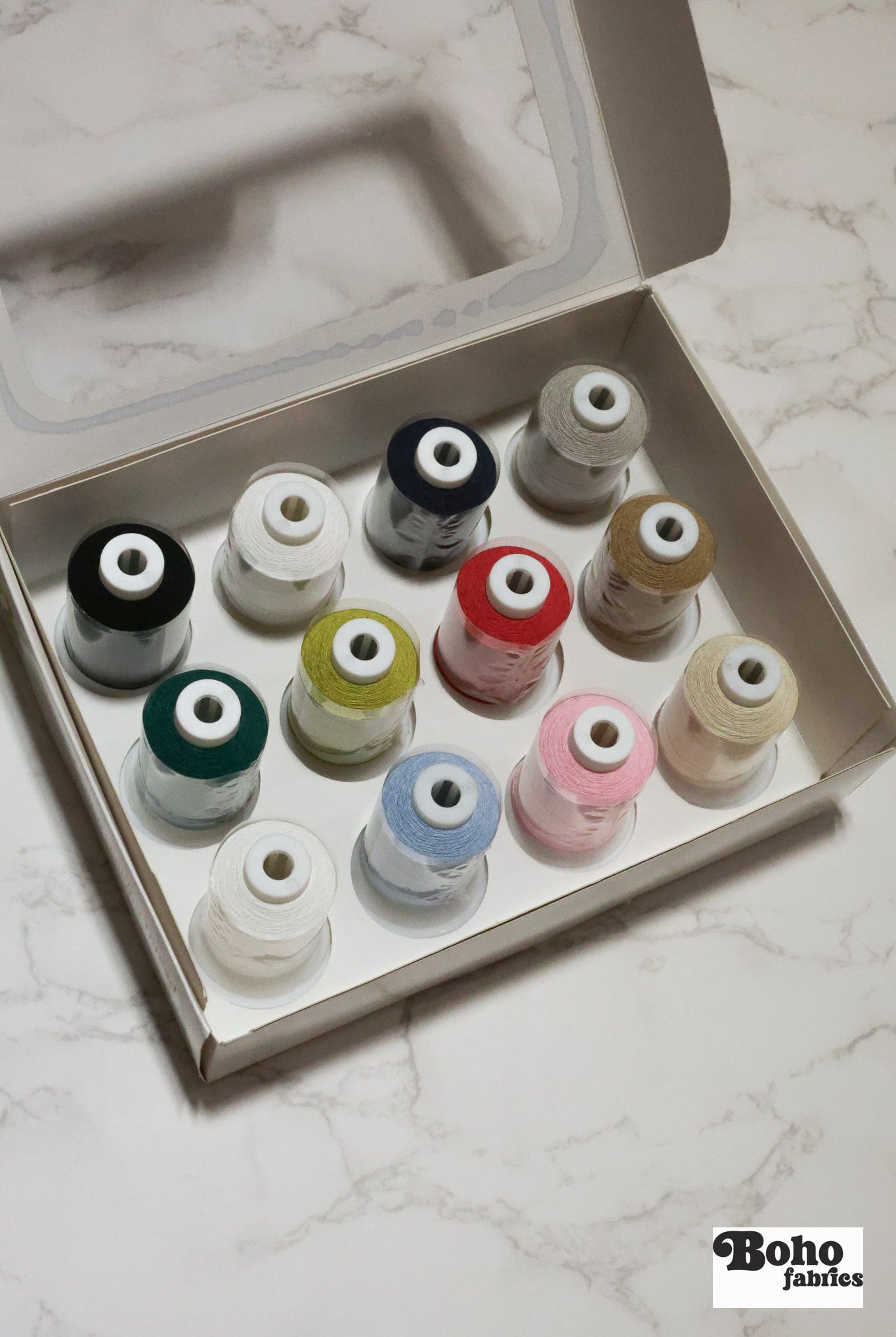 Iris Ultra Cotton Quilting Thread - Set of 12 Colors - Boho Fabrics - Thread
