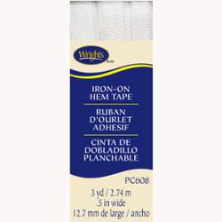 Iron - On Hem Tape White 608 30 White Wrights3 - Boho Fabrics -