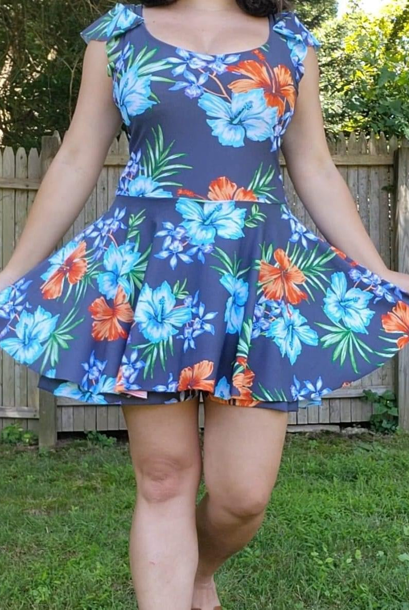 Island Hibiscus, Swim Knit Fabric - Boho Fabrics - Swim Knit, Printed Fabric