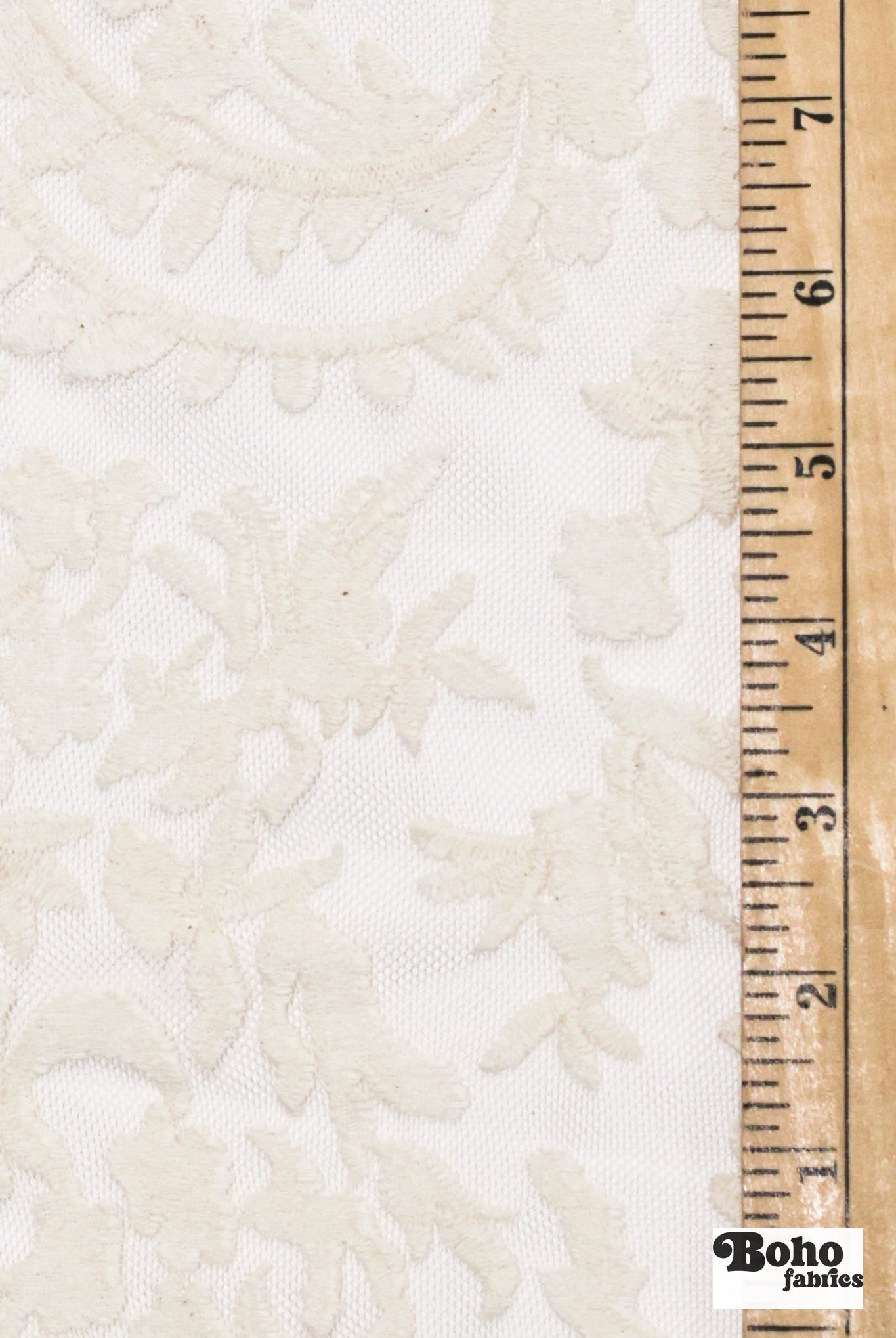 Ivory, Celestial Embroidered Mesh Fabric - Boho Fabrics - Special Occasion Fabric