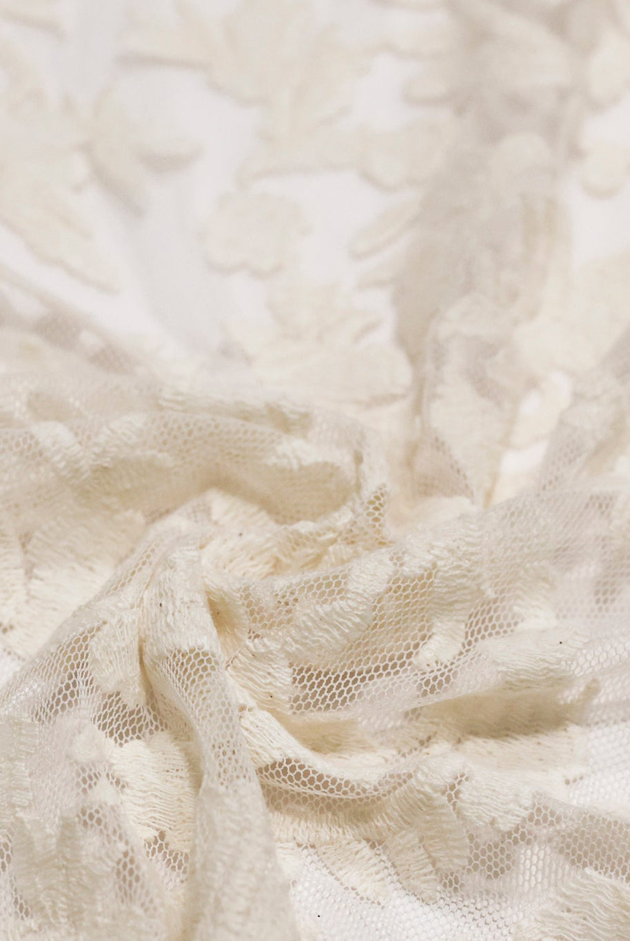 Ivory, Celestial Embroidered Mesh Fabric - Boho Fabrics - Special Occasion Fabric