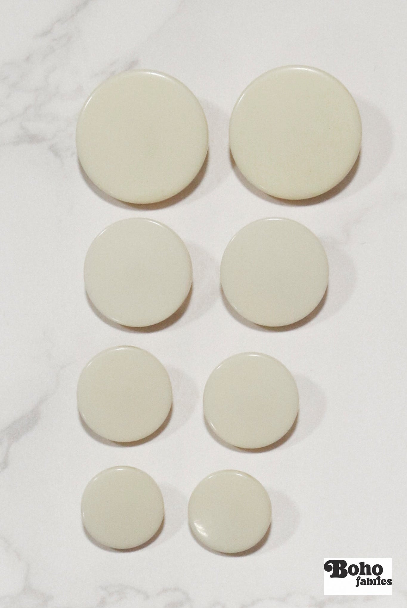 Ivory, Mod Gambit, Shank Button. Available in 15mm, 18mm, 20mm, 25mm - Boho Fabrics - Buttons & Snaps