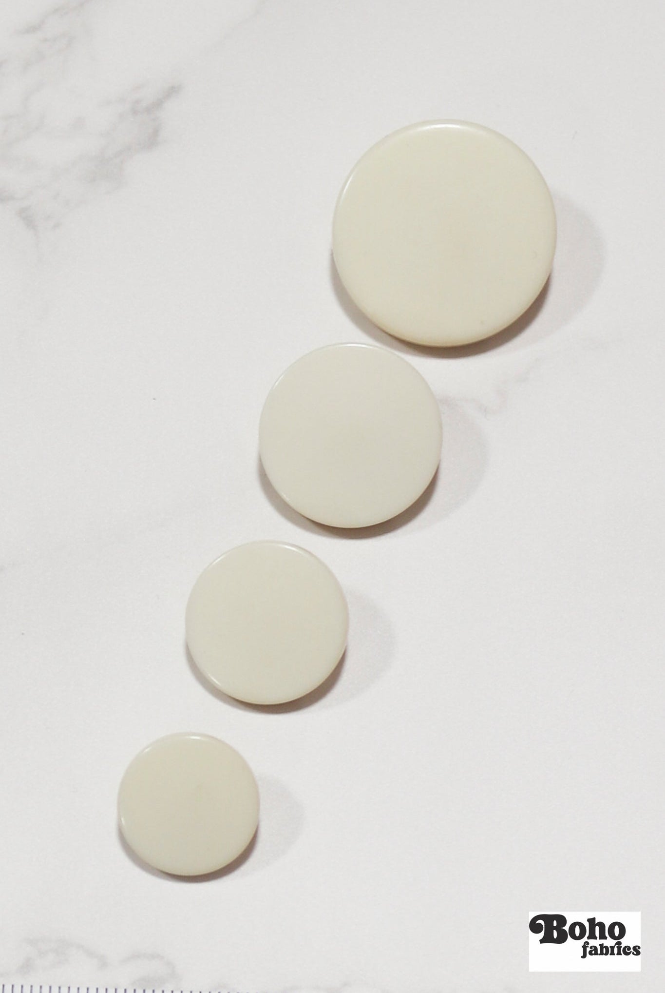 Ivory, Mod Gambit, Shank Button. Available in 15mm, 18mm, 20mm, 25mm - Boho Fabrics - Buttons & Snaps