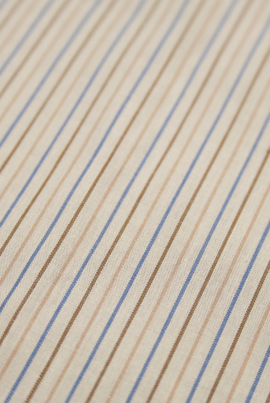 Ivory with Tan, Brown, & Blue Stripes Woven Fabric - Boho Fabrics - Woven Fabric
