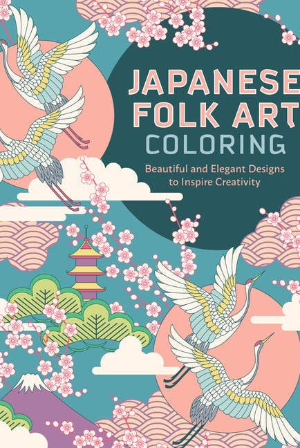 Japanese Folk Art Coloring Book: Elegant Designs - Boho Fabrics - Books