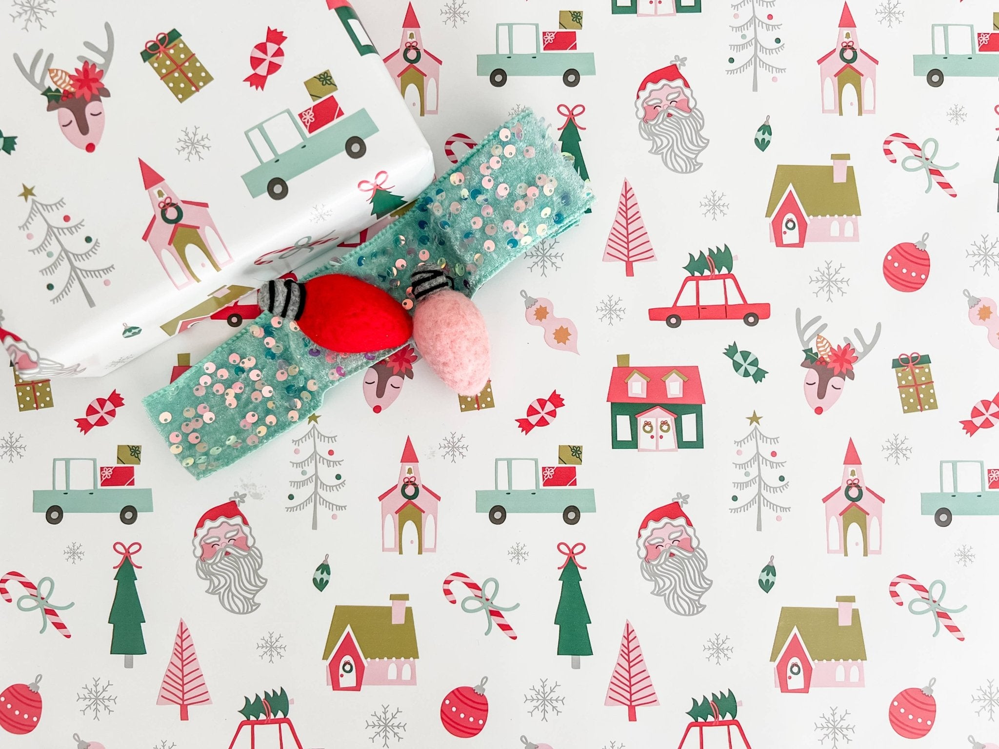 Jolly Christmas Wrapping Paper Roll - Boho Fabrics -