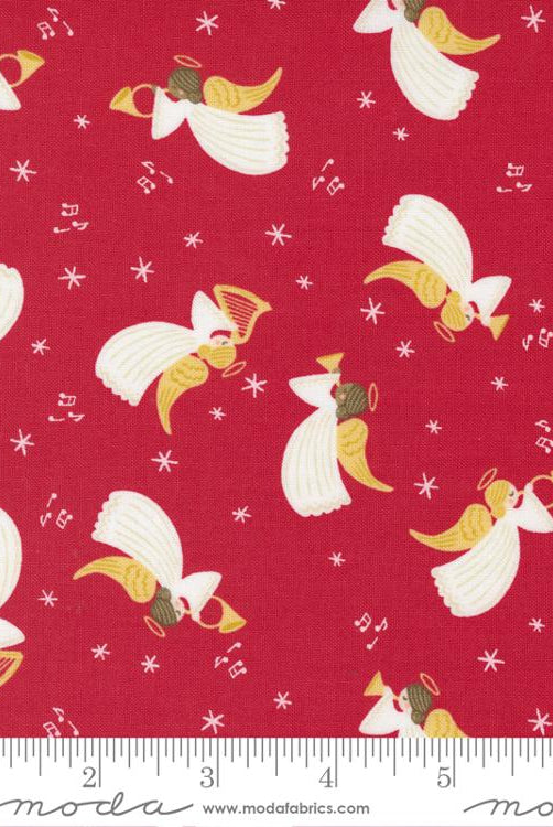 Joyful Joyful Poinsettia Red 20803 22 Moda 1 - Boho Fabrics - Quilting Cotton, Woven