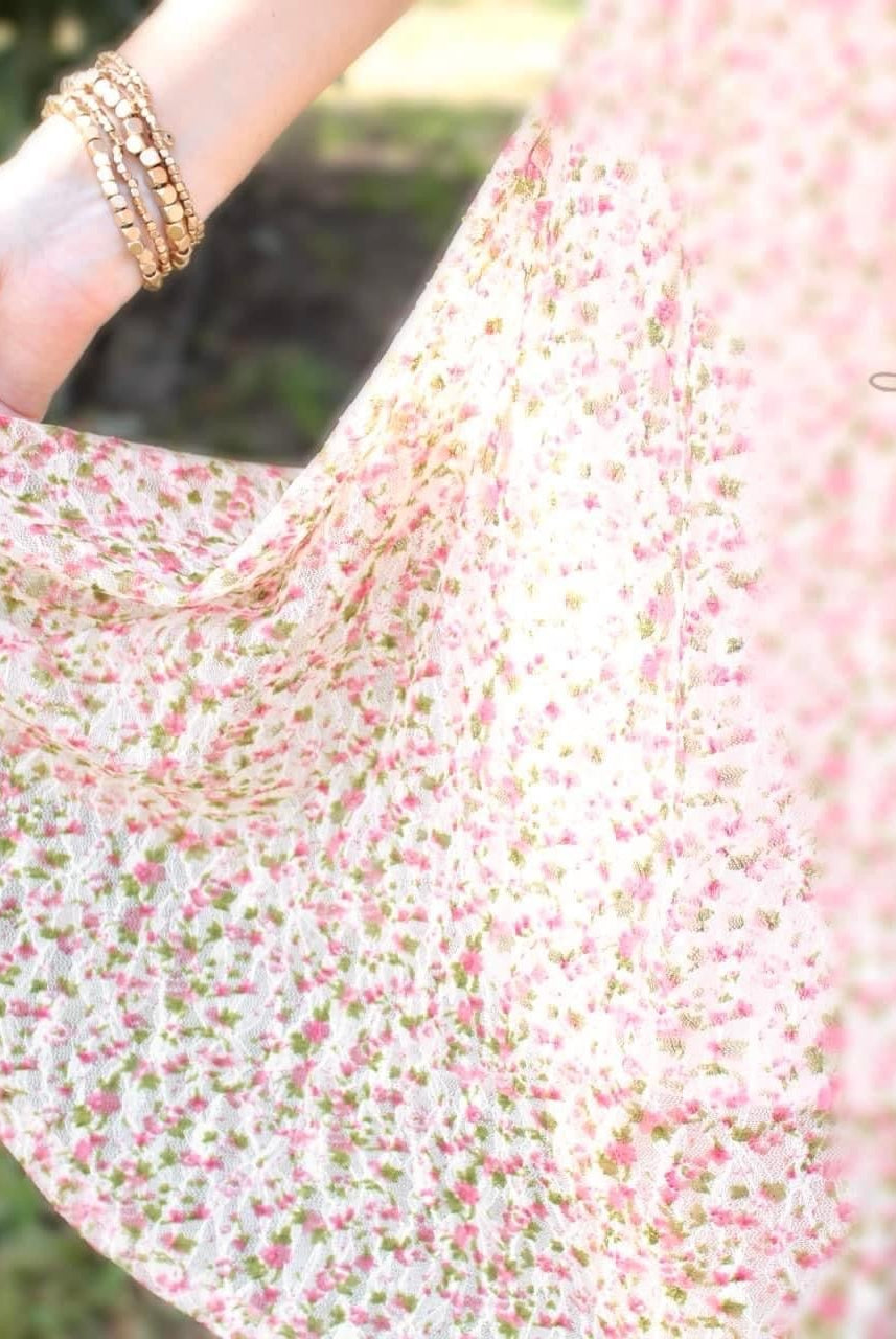 Juliet Roses, Stretch Mesh Fabric - Boho Fabrics - Stretch Mesh