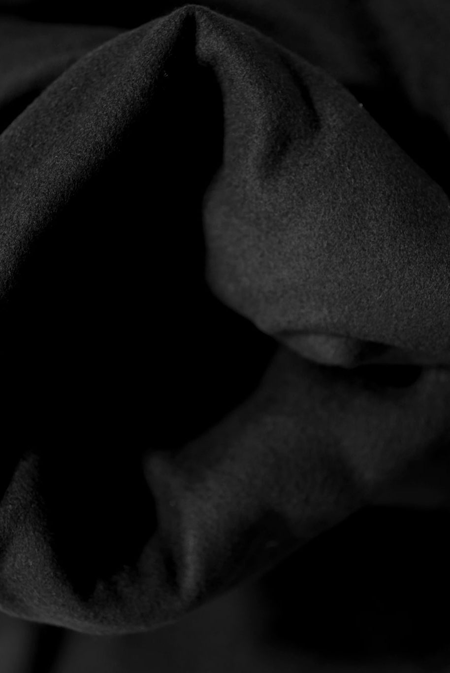 Just for VIP's! Sneak Peek, Black, Italian Melton Wool - Boho Fabrics -