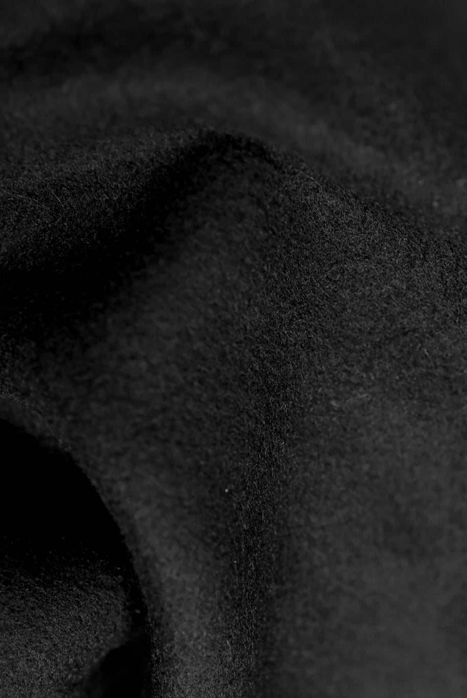 Just for VIP's! Sneak Peek, Black, Italian Melton Wool - Boho Fabrics -