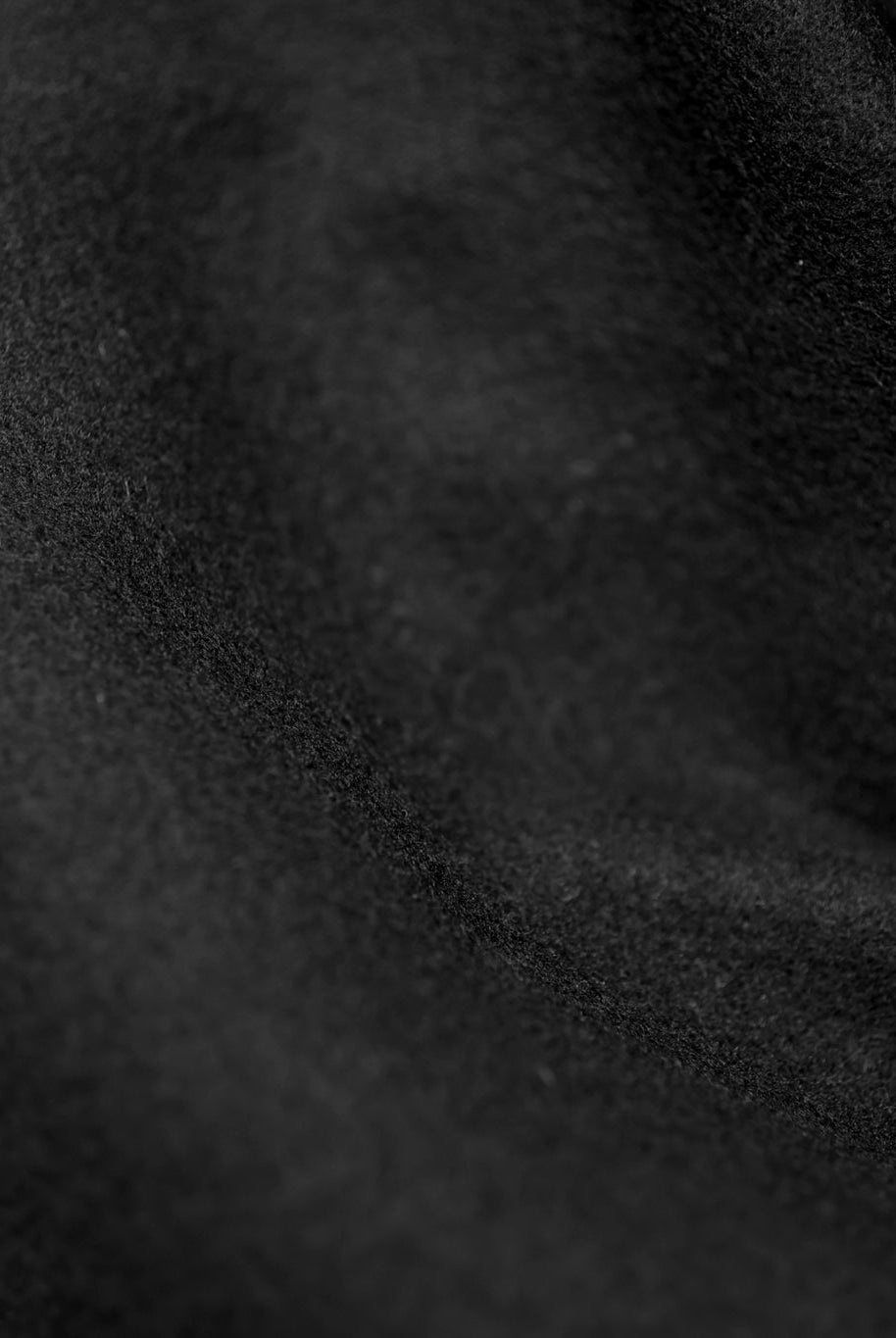 Just for VIP's! Sneak Peek, Black, Italian Melton Wool - Boho Fabrics -