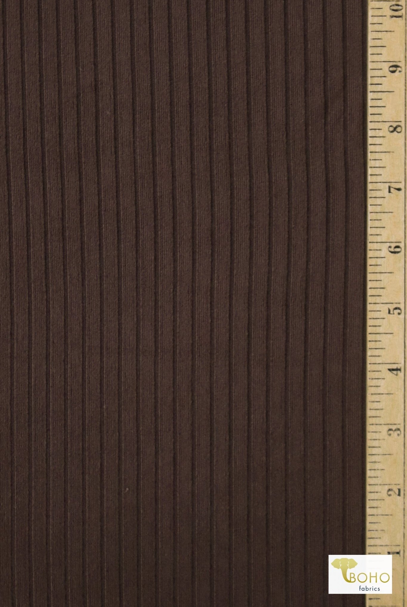 Kahlua Brown Yummy, 8x3 Rib Knit Fabric - Boho Fabrics