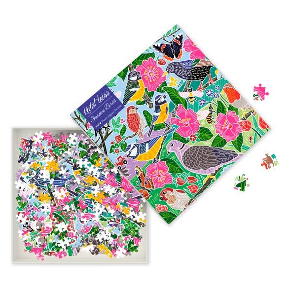Kate Heiss: Garden Birds 1000 Piece Jigsaw Puzzle - Boho Fabrics - Puzzles
