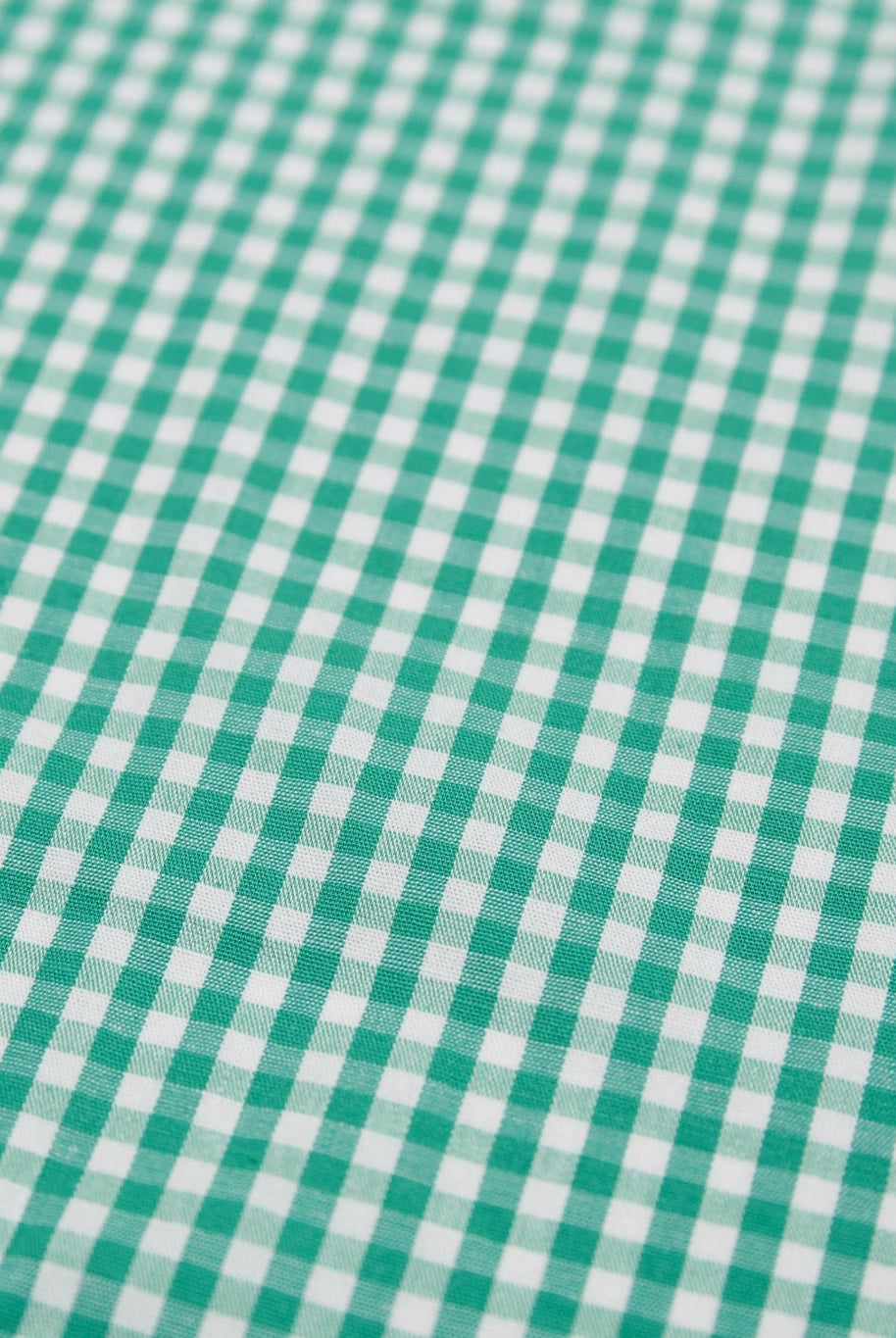 Kelly Green and White Gingham Cotton Woven Shirting Fabric - Boho Fabrics - Woven, Fabric