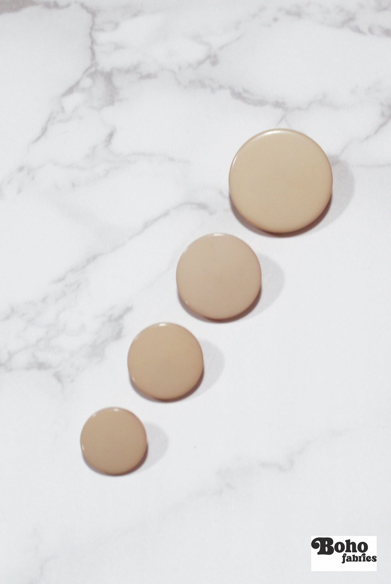 Khaki, Mod Gambit, Shank Button. Available in 15mm, 18mm, 20mm, 25mm - Boho Fabrics - Buttons & Snaps