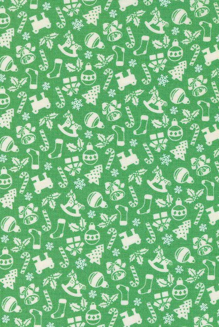 Kitty Christmas Design in Holly by Moda - 100% Cotton Quilting Fabric - 31202 15 - Boho Fabrics - Quilting Cotton, Woven