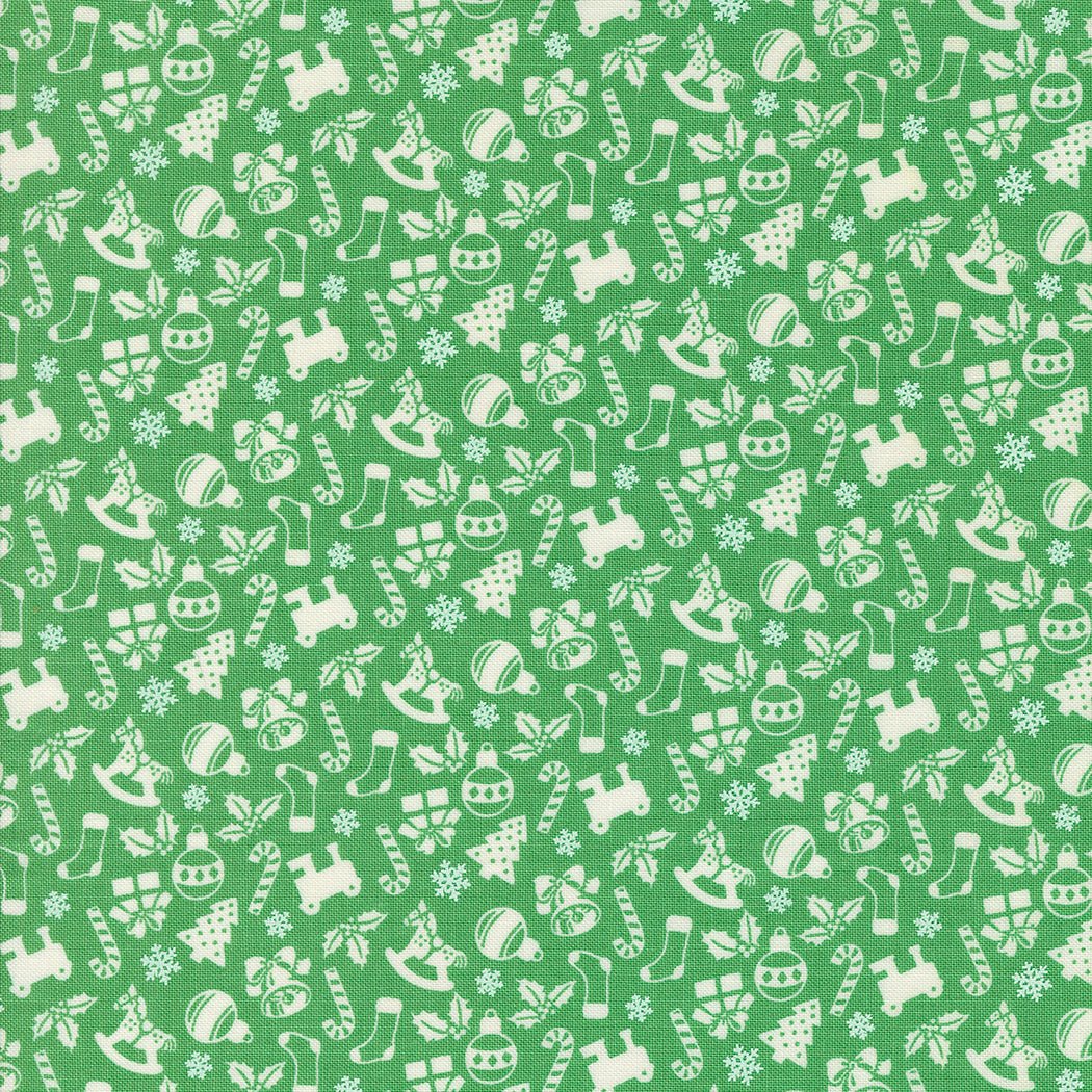 Kitty Christmas Design in Holly by Moda - 100% Cotton Quilting Fabric - 31202 15 - Boho Fabrics - Quilting Cotton, Woven