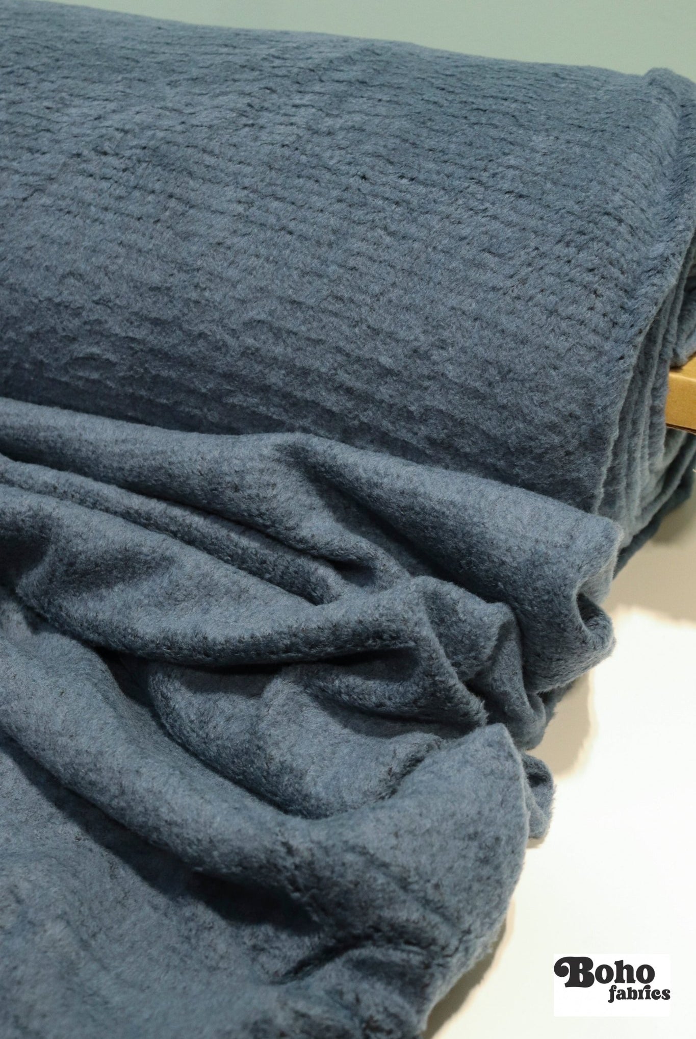 Lake Blue, Structured High Loft Double - Velour Fleece Fabric by Polartec 2nds - Boho Fabrics - Performance Fabrics