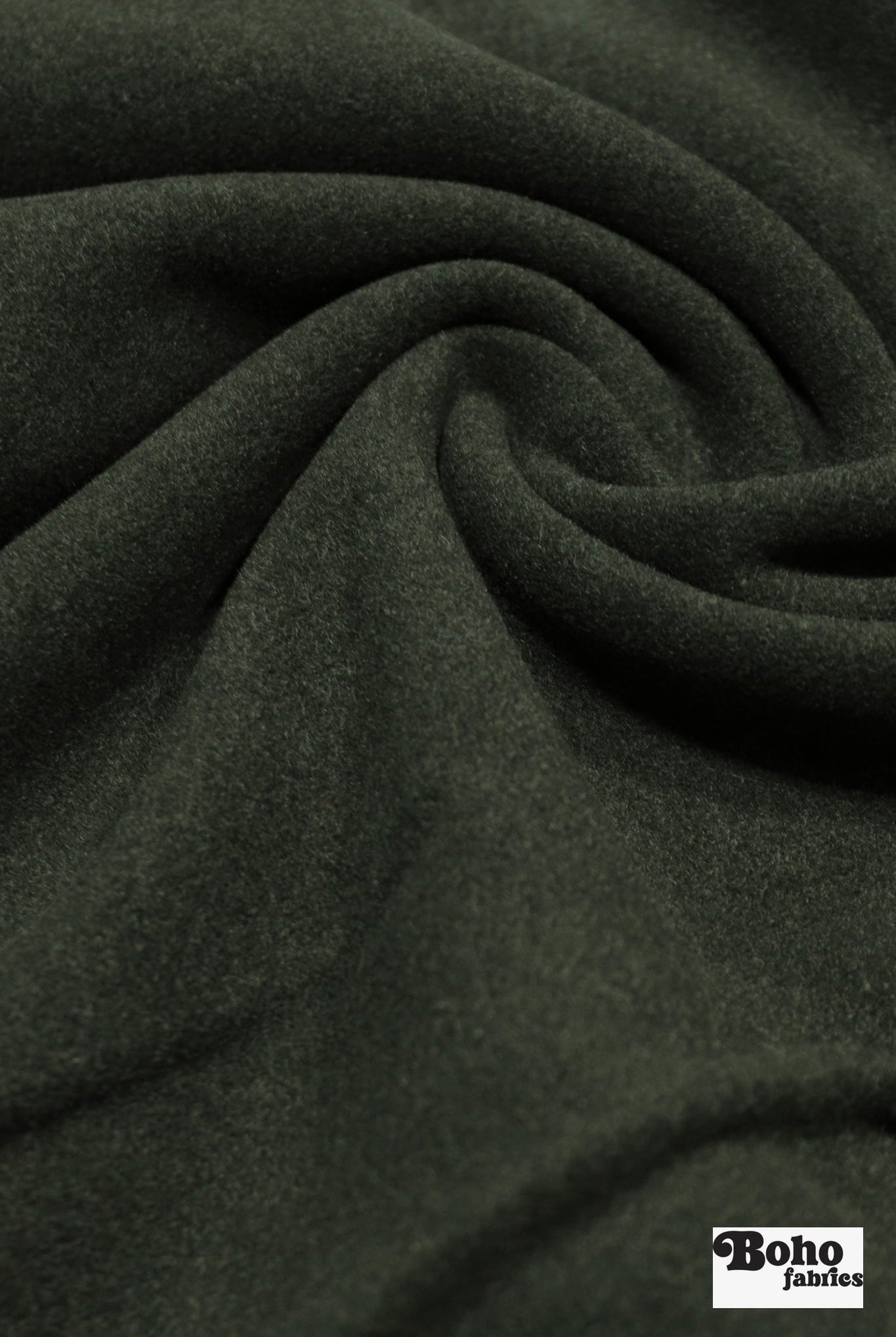 Last Cut - 2.625 Yards. Melange Army Green Italian Wool Coating Fabric - Boho Fabrics - Wool Coating, Woven