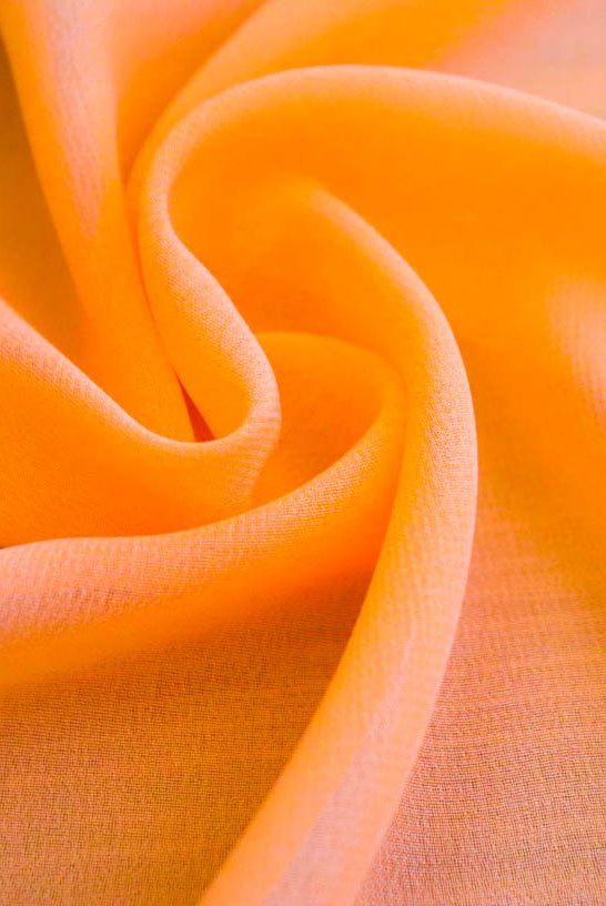 Last Cuts! Neon Orange. Georgette Chiffon Poly Woven. WV-169-ORG - Boho Fabrics