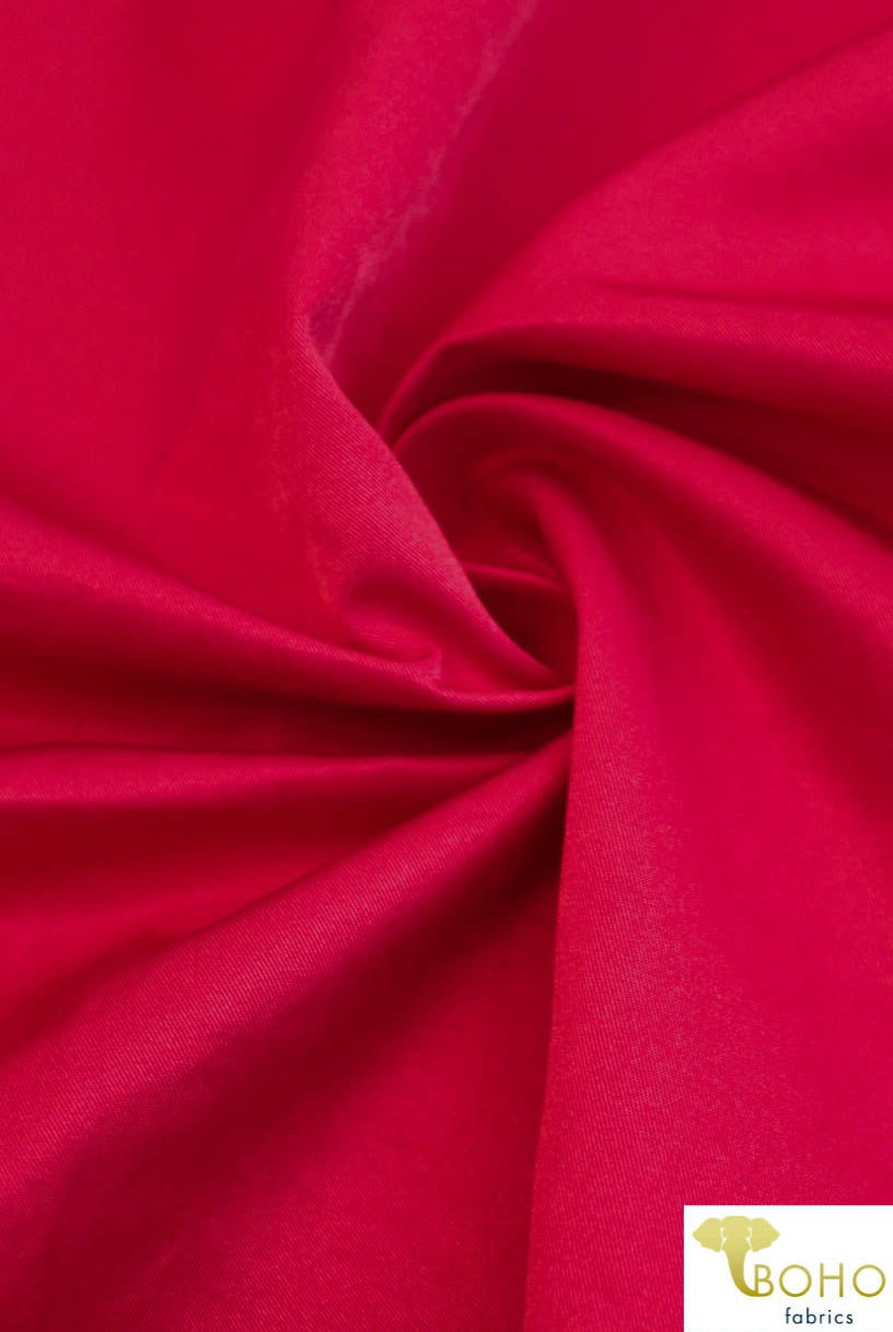 Last Cuts! Satin Cherry Red (Shiny). Twill Woven Fabric. WV-160-RED - Boho Fabrics